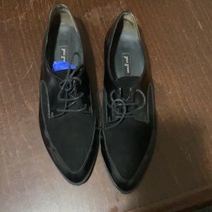 Paul Green Black Oxford Flats Cache Pointy Sz 5.5